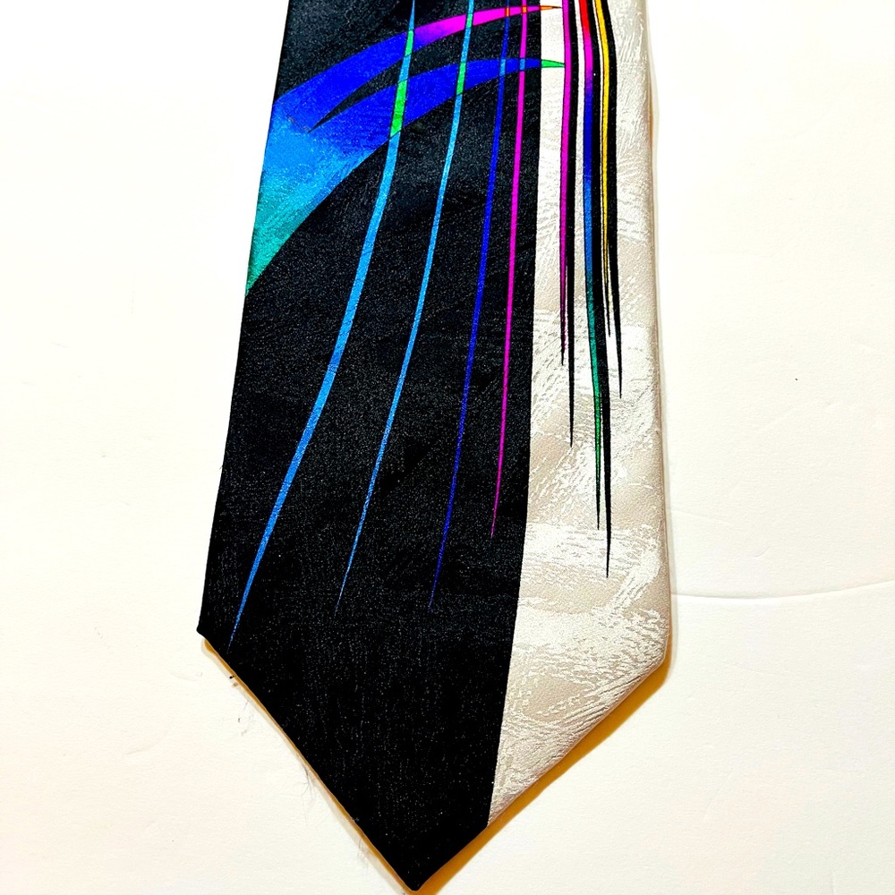 Vitaliano Pancaldi Hand Made Silk Geometric Tie - Italy